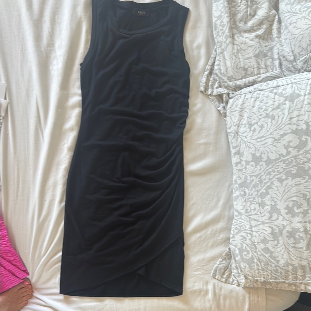 Vici Black Sheath Mini Dress Crew Neck Sleeveless